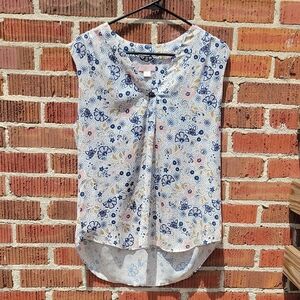 Ladies Large St Tropez West Sleeveless Blouse with Floral Detail